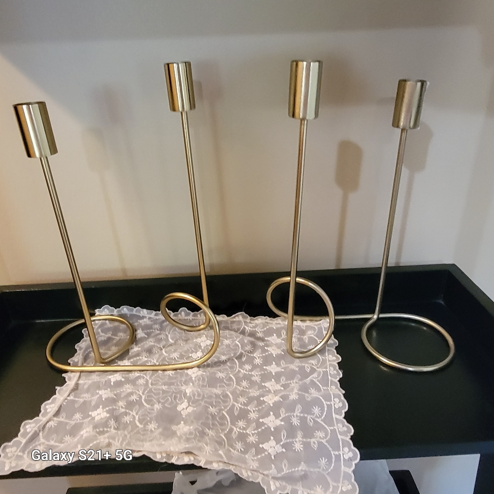Gold Metal Candle Holders